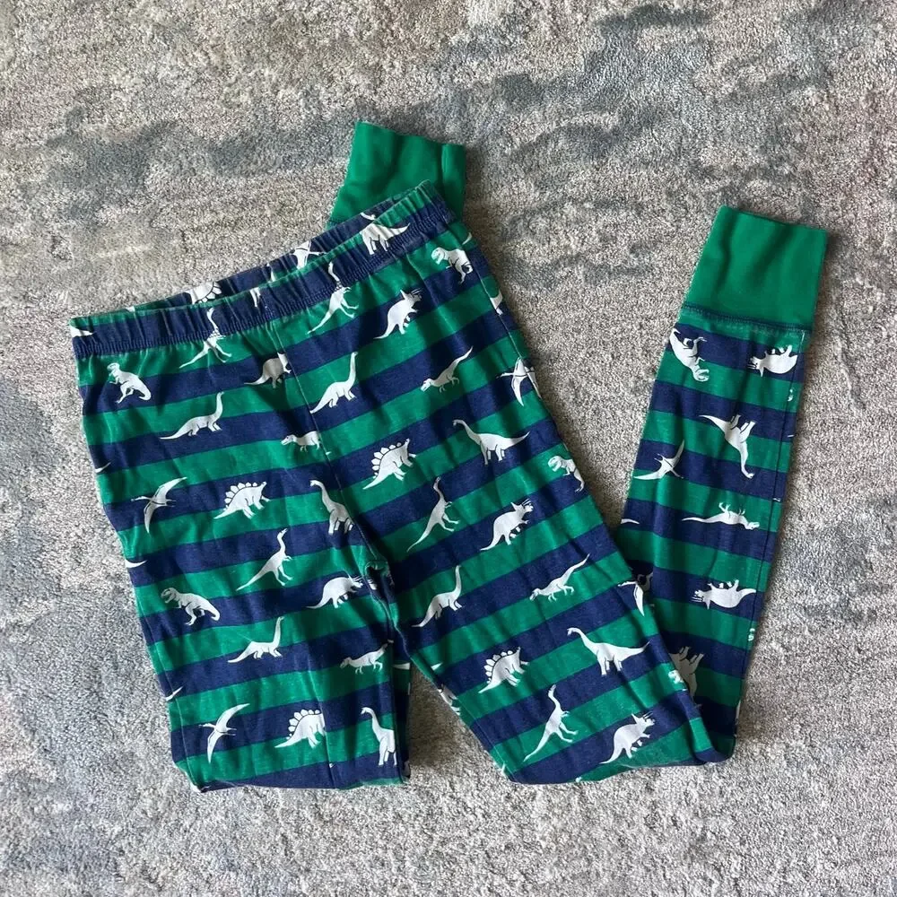 Mini Boden Snug Long John Pajamas Navy Dinosaur 14